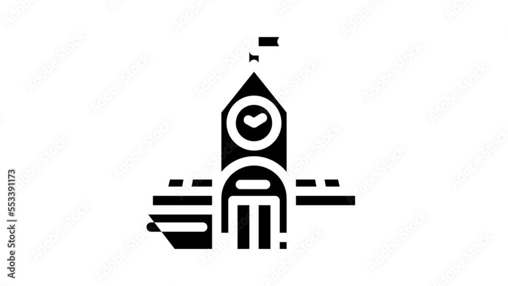 railway station glyph icon animation railway station glyph icon animation