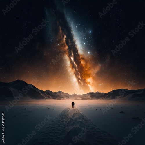 Space galaxy background with planets and stars