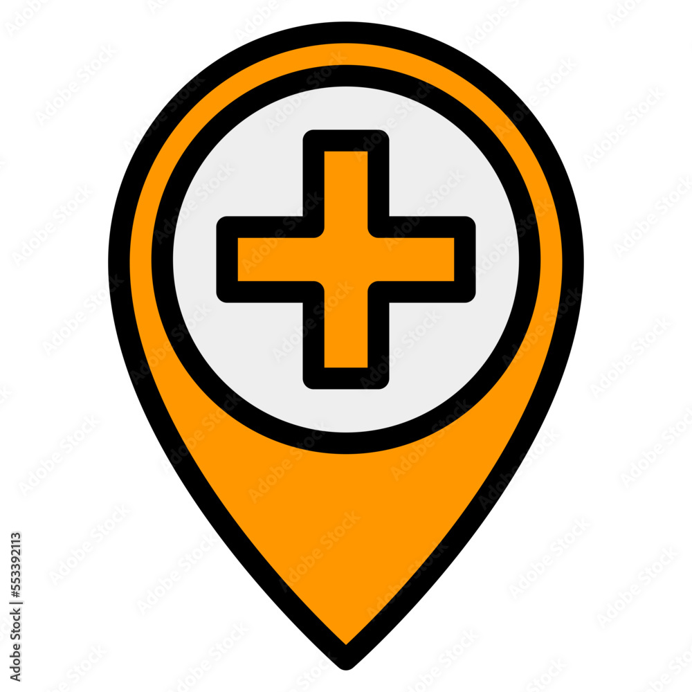 Fototapeta premium hospital filled outline icon