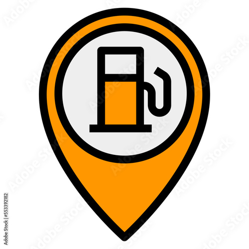 petrol station filled outline icon