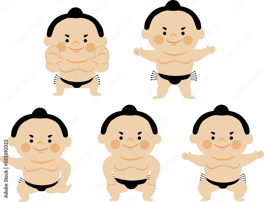 力士のイラストのバリエーション 力士のイラストのバリエーション
