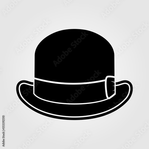 Bowler hat isolated on white background. Vector illustration