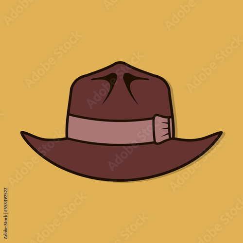 Fedora hat isolated on white background. Vector illustration