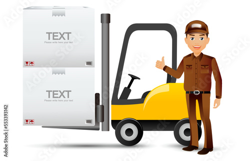 Delivery staff with different poses