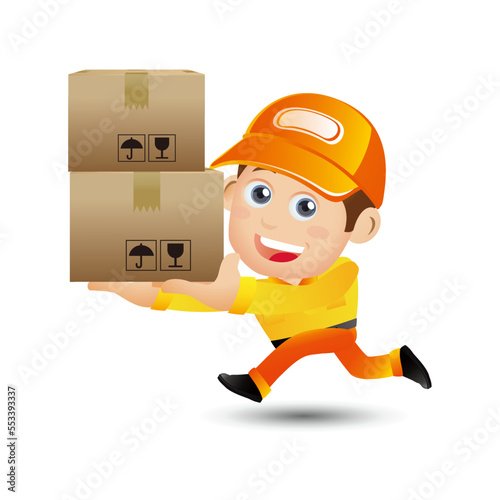 Delivery staff with different poses