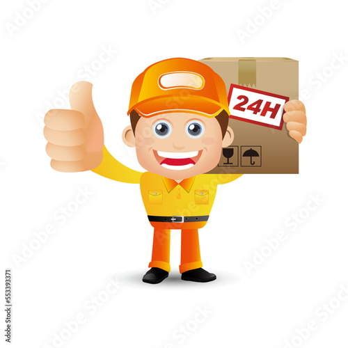 Delivery staff with different poses