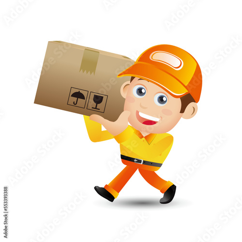 Delivery staff with different poses