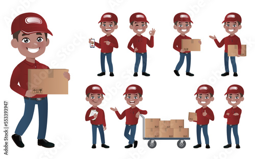 People Set - Profession - Delivery person set 