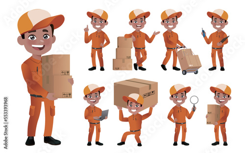 People Set - Profession - Delivery person set 