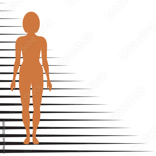 Human silhouette of slim woman with normal weight