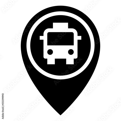 bus stop glyph icon