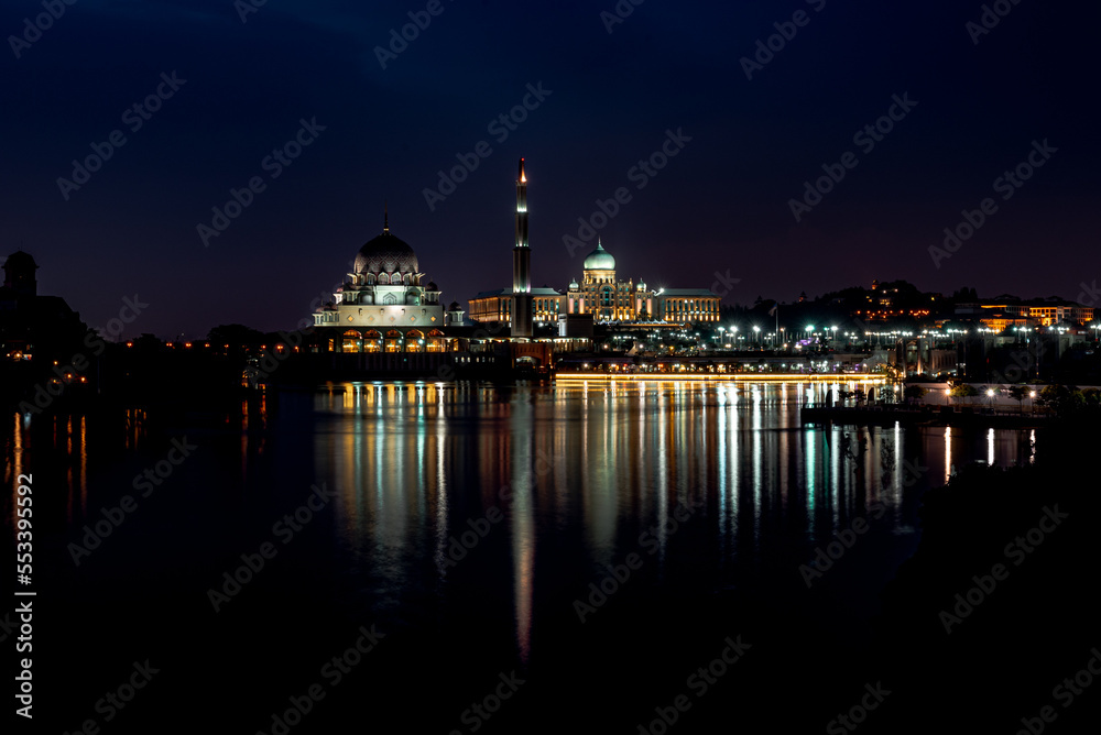 View of the Putrajaya Mosque on water