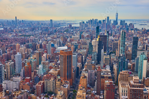 Overlooking New York City in soft light with view of Manhattan © Nicholas J. Klein