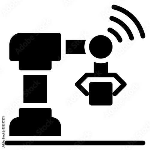 robot glyph icon