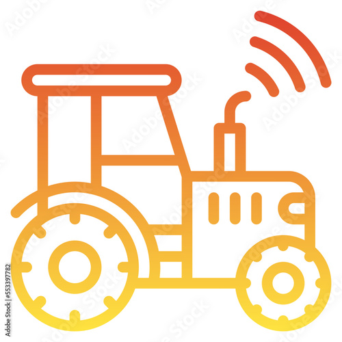 smart farm gradient line icon