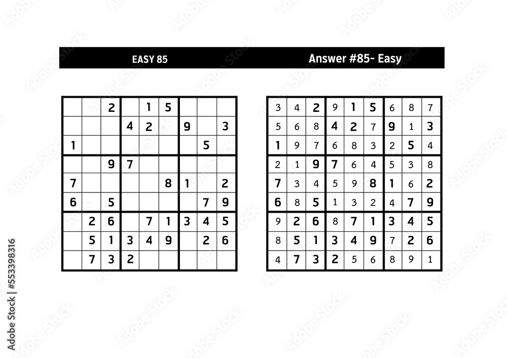 Sudoku puzzle game.Sudoku puzzle with a solution - EASY LEVEL Sudoku puzzle game.Sudoku puzzle with a solution - EASY LEVEL