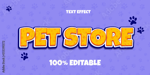 pet store text effect premium vector	