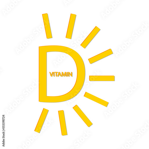 Vitamin d yellow. Medical concept. Vector illustration. Stock image.
