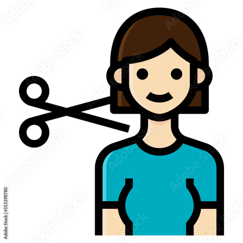 hair cut filled outline icon