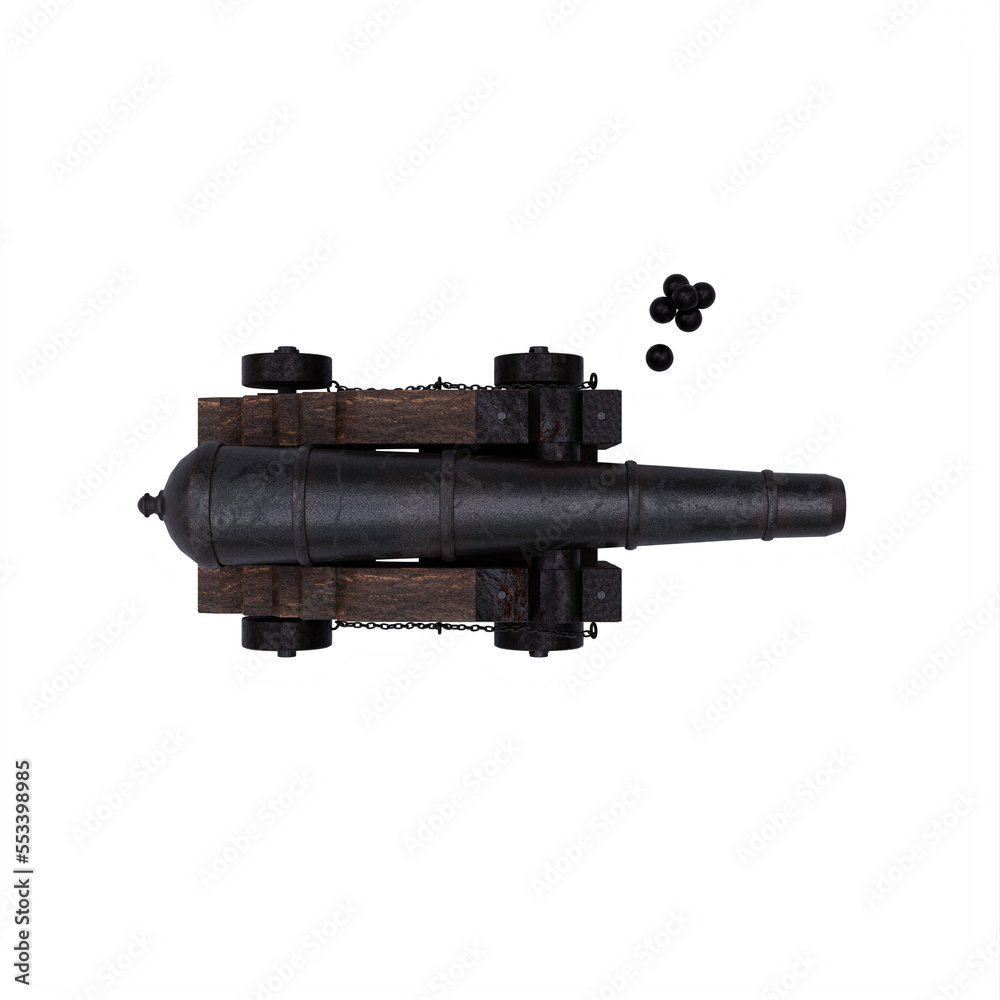 Medieval Cannon isolated
