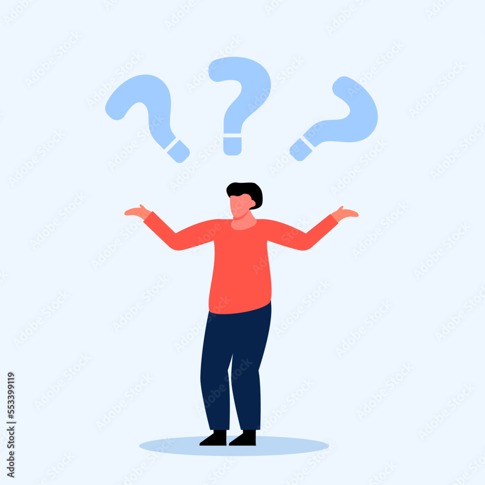 a confused person, a confused illustration, a man who is thinking a confused person, a confused illustration, a man who is thinking