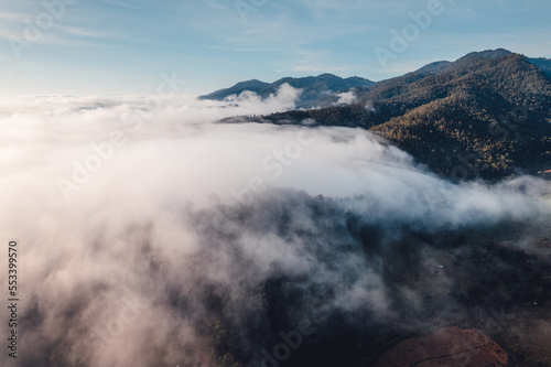 Mountains and fog in the morning