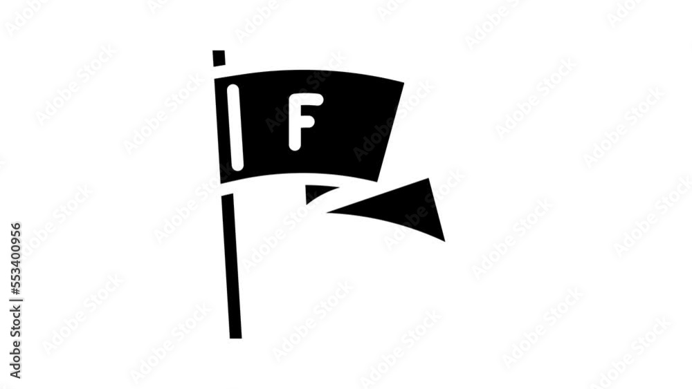 flag fan accessory glyph icon animation