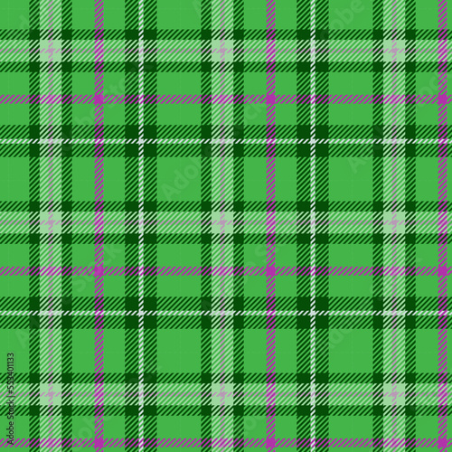 green and pink plaid seamless vector pattern with twill weave