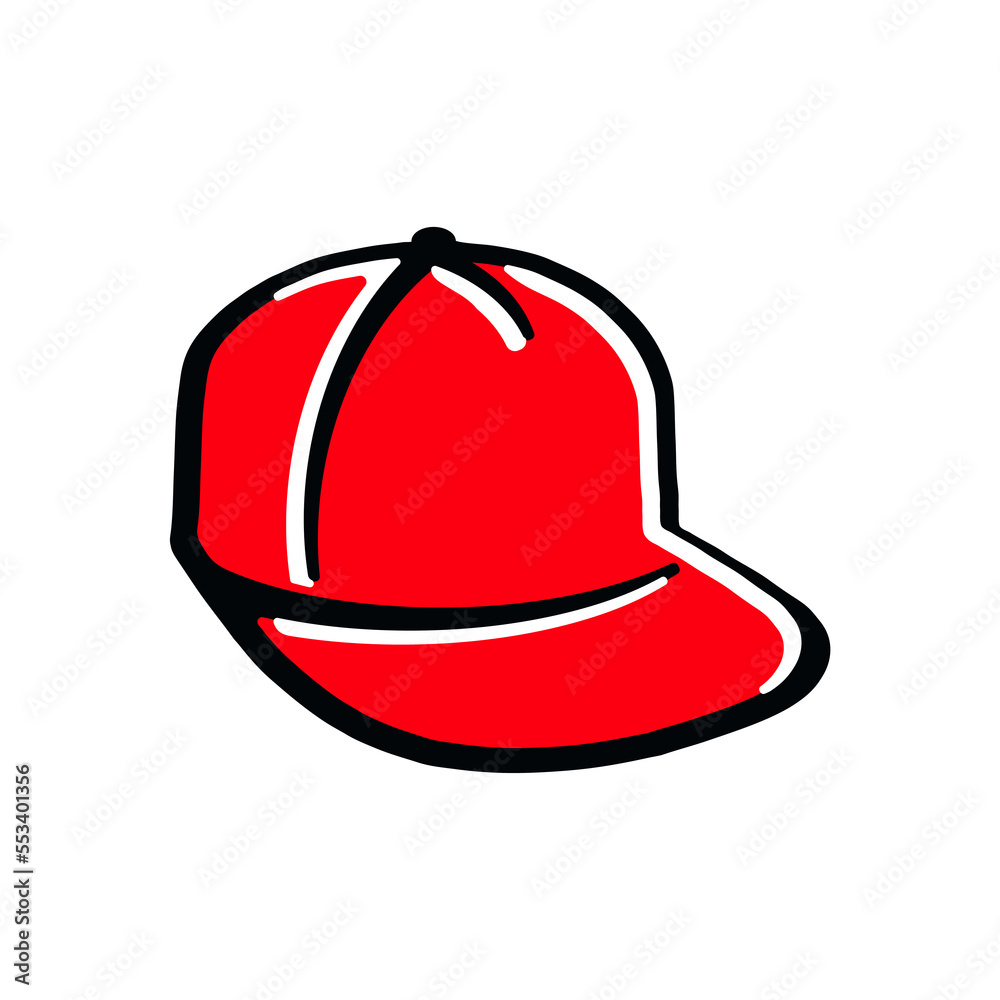 Fototapeta premium outline and red color hat logo