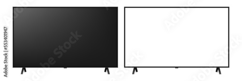 LCD TV screen on a transparent background. TV vector mockup.