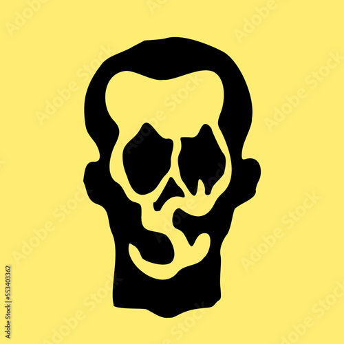 Portrait of a zombie. Vector illustration. Minimalism style.
