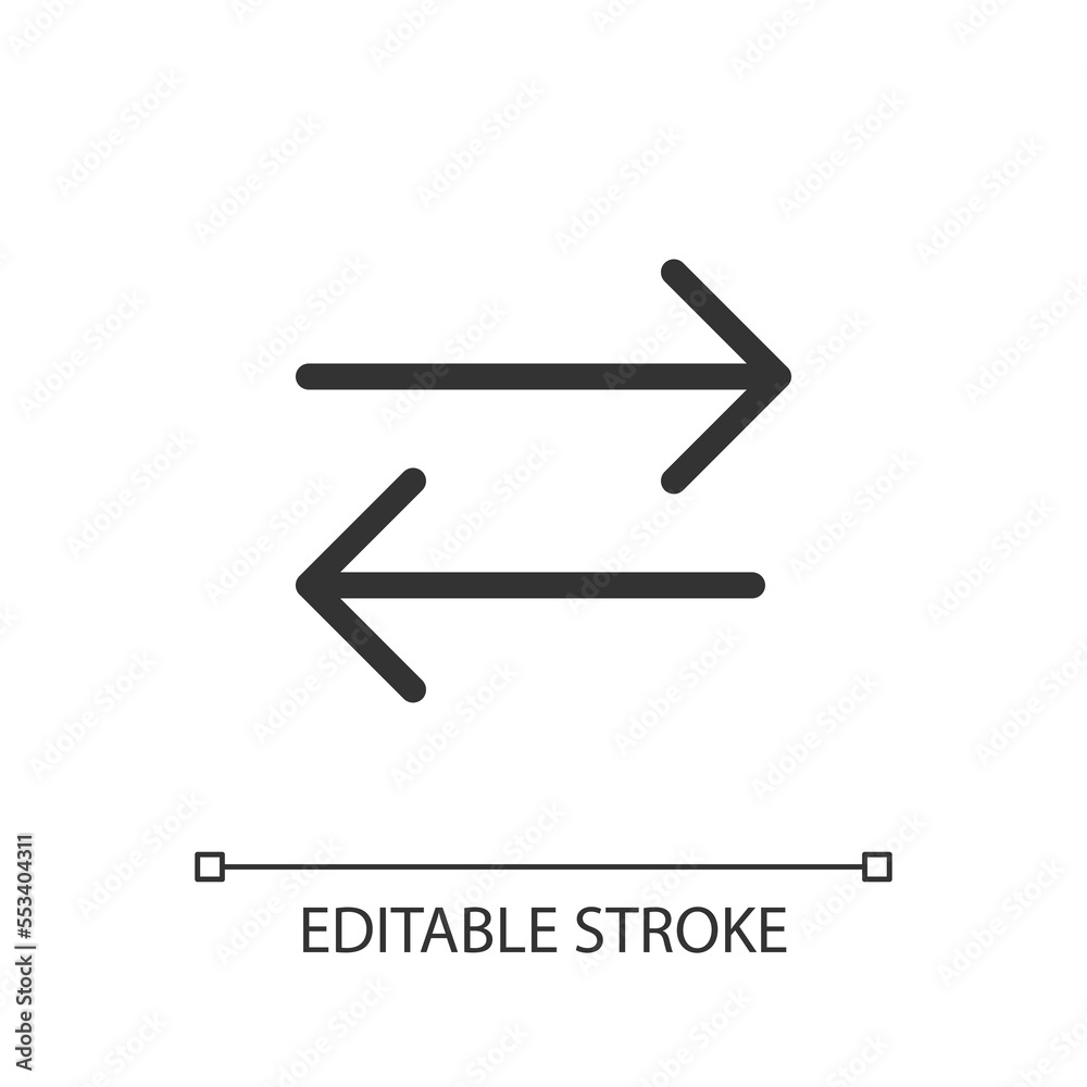 Exchange pixel perfect linear ui icon. Send and receive mail. Communication. GUI, UX design. Outline isolated user interface element for app and web. Editable stroke. Arial font used Exchange pixel perfect linear ui icon. Send and receive mail. Communication. GUI, UX design. Outline isolated user interface element for app and web. Editable stroke. Arial font used