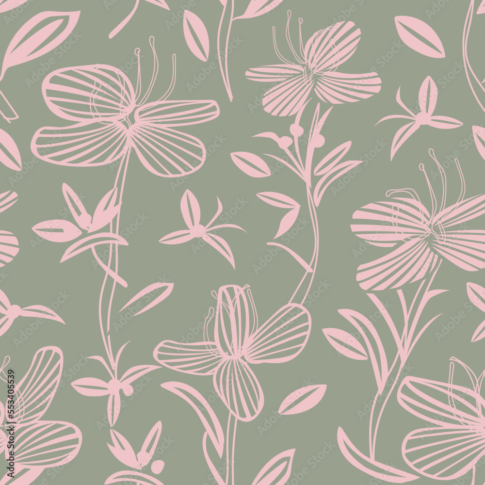 Floral Seamless Pattern Design Background