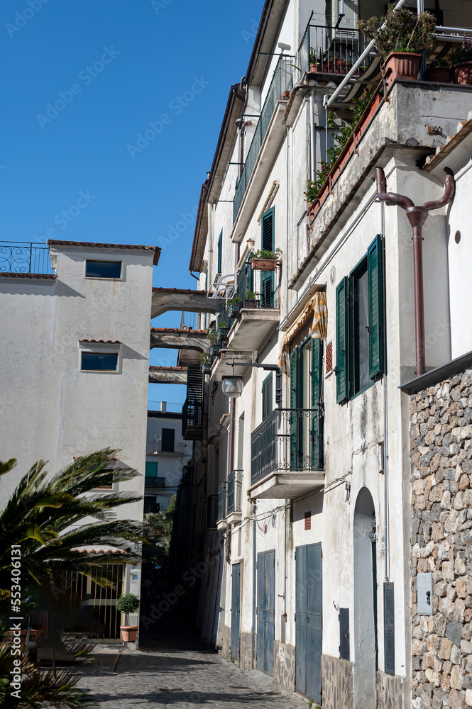 Fototapeta premium Small, narrow and cozy historic streets of the village of Ravelo in the south of Italy.