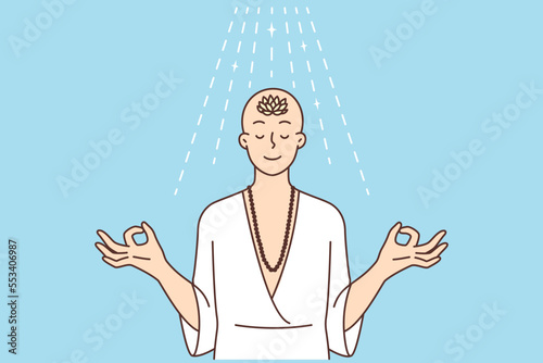 Woman meditate with mudra hands 