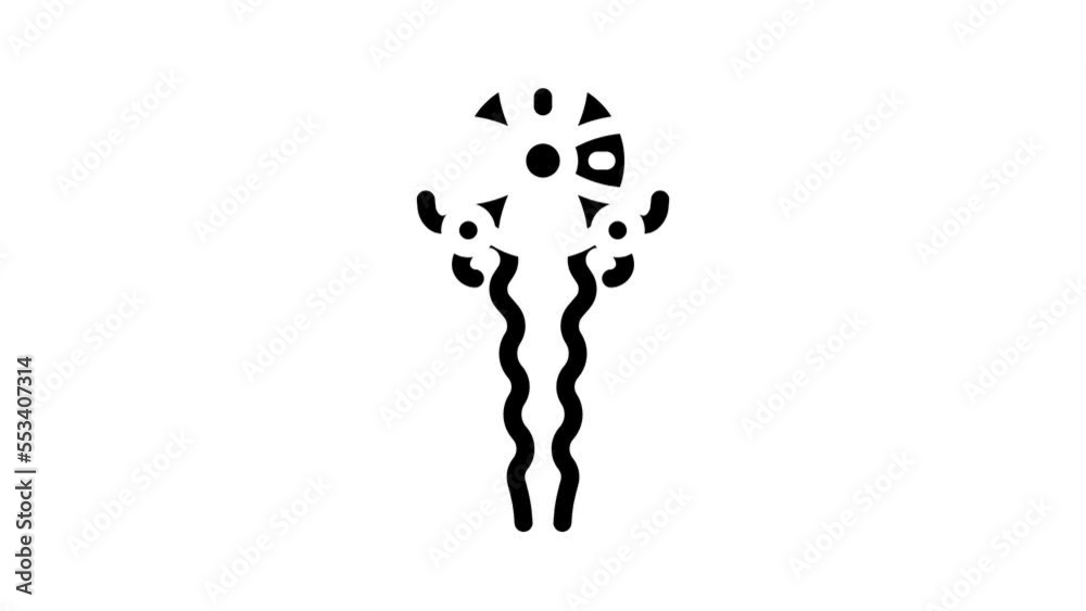 oriental style hair pin glyph icon animation oriental style hair pin glyph icon animation