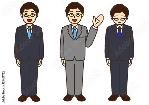 スーツを着た男性のイラストセット