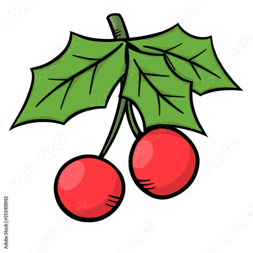 Cherry Christmas cartoon collection - element color clipart designed 