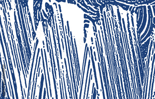 Grunge texture. Distress indigo rough trace. Encha