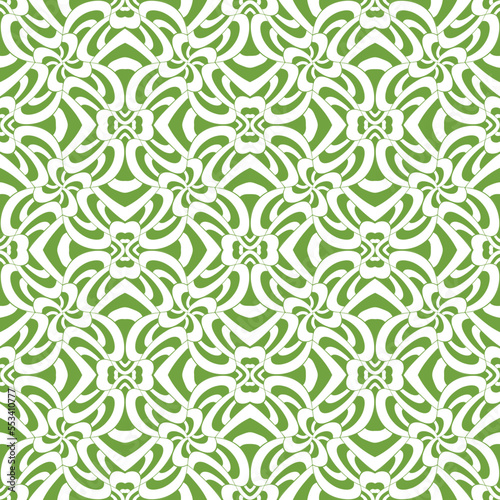 Green Kaleidoscope Ornate Grid Pattern