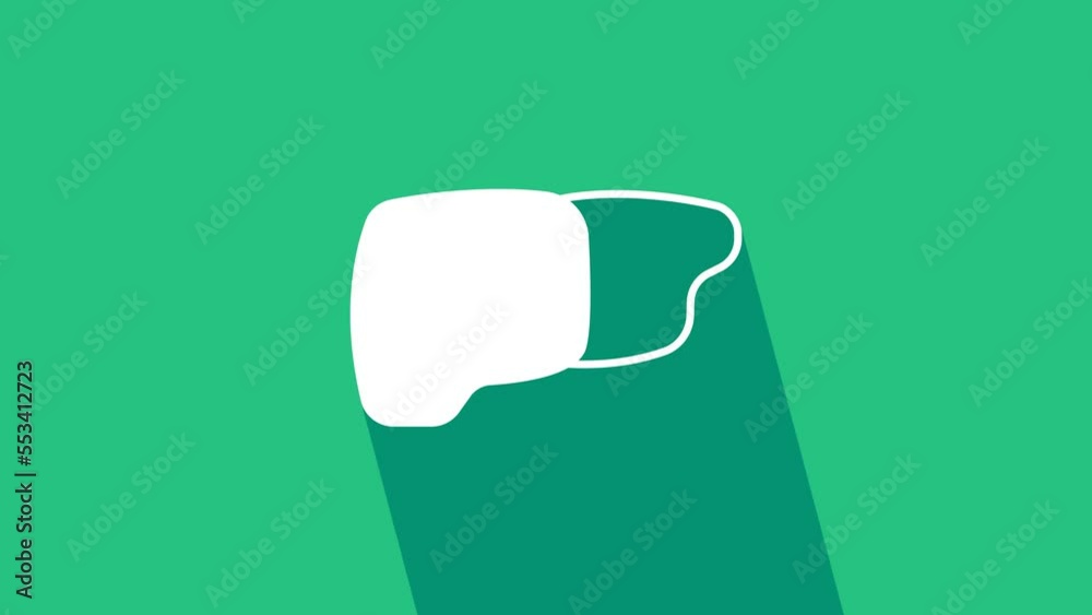 White Human organ liver icon isolated on green background. 4K Video motion graphic animation White Human organ liver icon isolated on green background. 4K Video motion graphic animation