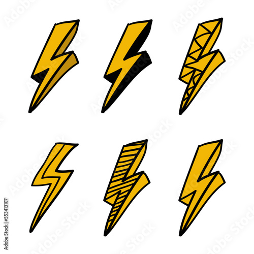 hand drawn lightning illustration
