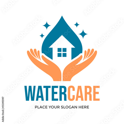 Water care vector logo template