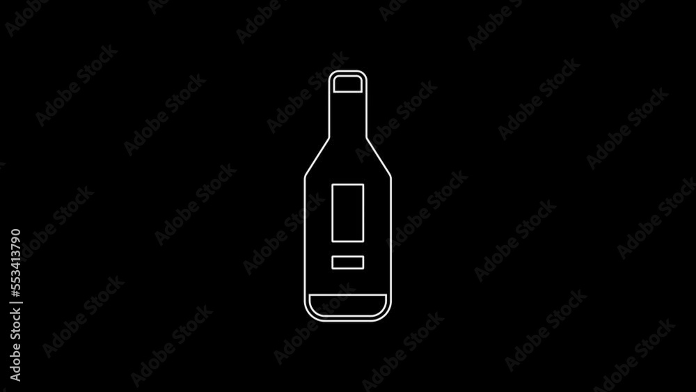 White line Medical digital thermometer for medical examination icon isolated on black background. 4K Video motion graphic animation White line Medical digital thermometer for medical examination icon isolated on black background. 4K Video motion graphic animation
