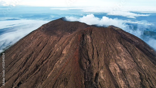 Aerial view of Mount Slamet or Gunung Slamet is an active stratovolcano in the Purbalingga Regency photo