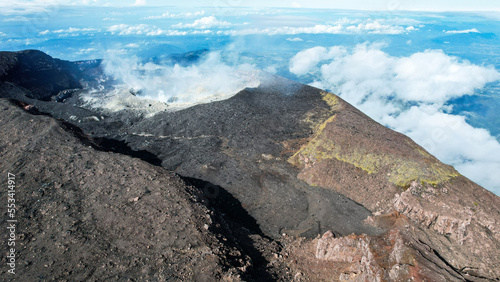 Aerial view of Mount Slamet or Gunung Slamet is an active stratovolcano in the Purbalingga Regency photo