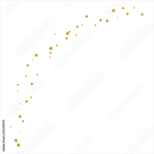 Golden scattered stars on sky spread icon flat design.