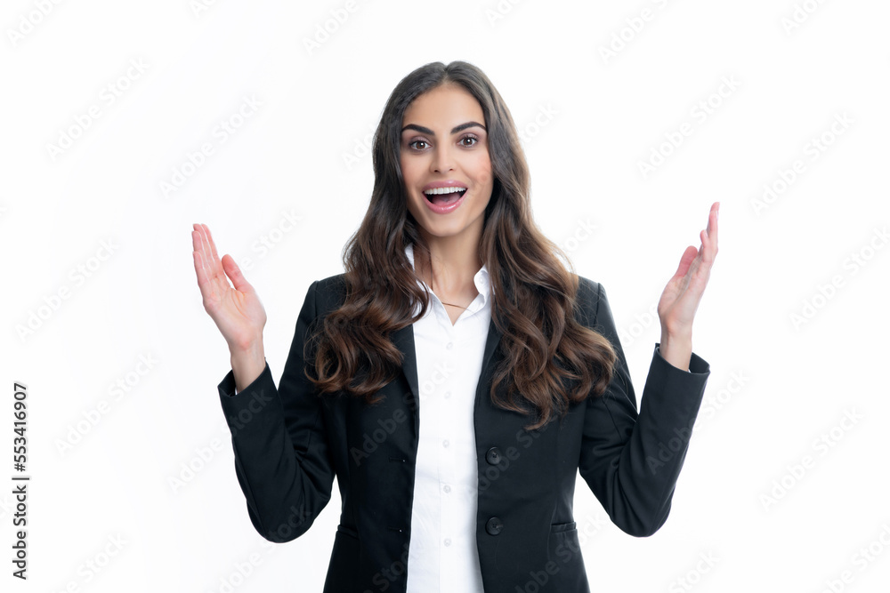 Woman point at copy space, showing copyspace pointing. Promo, girl showing advertisement content gesture, pointing with hand recommend product. White background. Woman point at copy space, showing copyspace pointing. Promo, girl showing advertisement content gesture, pointing with hand recommend product. White background.