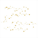 Golden scattered stars on sky spread icon flat design.