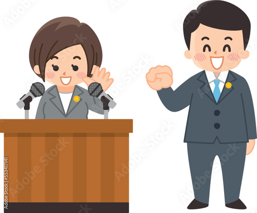 演説する若い政治家　講演　選挙